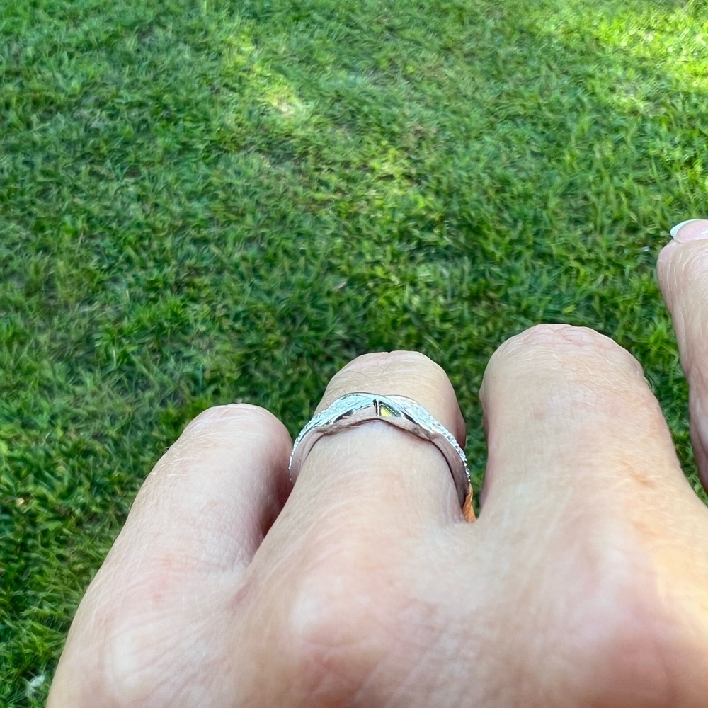 Sterling Silver Figure 8 Cubic Zirconia Ring with Inscription…I Chose Strength… - Picture 9 of 17